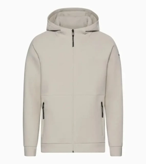 PORSCHE DESIGN Hooded Sweat Jacket Mikina na zip s kapucí decentními logy běžová
