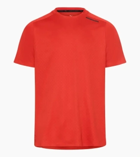 PORSCHE DESIGN Sport-Tex Jacquard T-Shirt Tričko žakárové s kulatým výstřihem lávově oranžová