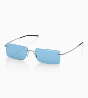 PORSCHE DESIGN P´86018 Sunglasses Liquid Titanium #8 Sluneční brýle bezrámečkové uni v barvě palladium se světle modrými skly