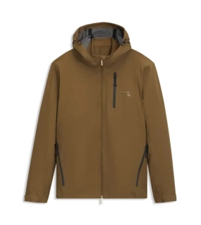 PORSCHE DESIGN Three-in-one jacket Porsche x BOSS Bunda lehká bomberka ve třech variantách s reliéfním logem hnědá camelka